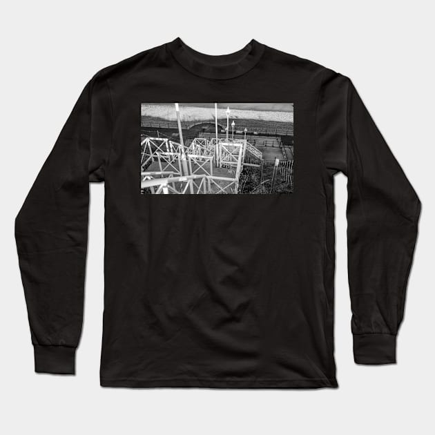 Ornate stairs to the promenade in Cromer, Norfolk Long Sleeve T-Shirt by yackers1